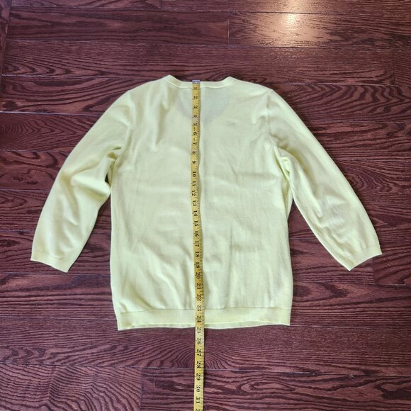 TALBOTS Women’s Yellow Lightweight Pima Cotton Cardigan Sweater Size M pockets - Picture 10 of 13